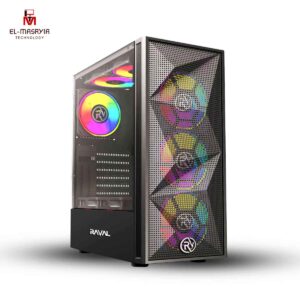 RAVAL Crystel 4XFAN ARGB CASE GAMING-Without power supply