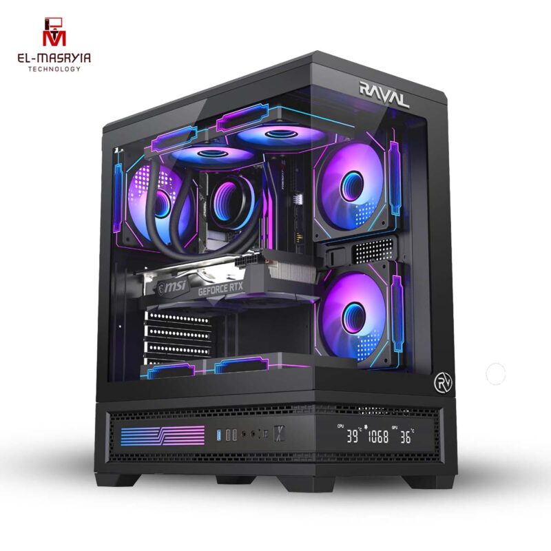 RAVAL Digital 5XFAN ARGB CASE GAMING-Without power supply
