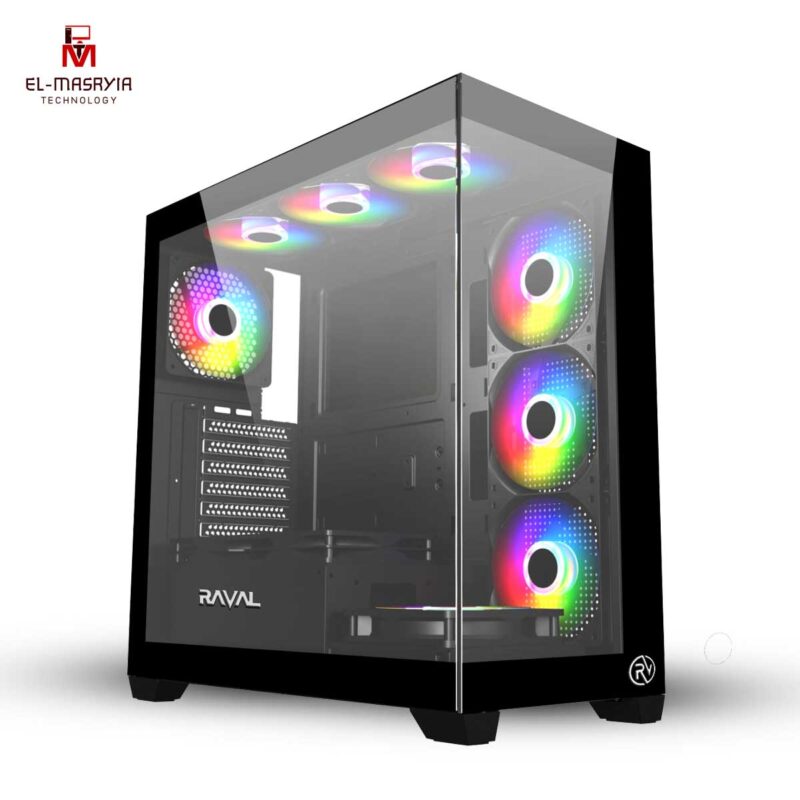 RAVAL MEGA MAX 7XFAN ARGB CASE GAMING-Without power supply