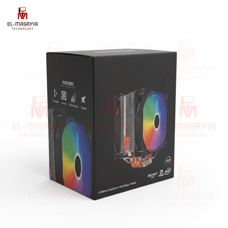 COOLER&FANS-Digital Display Tower CPU Cooler-Black