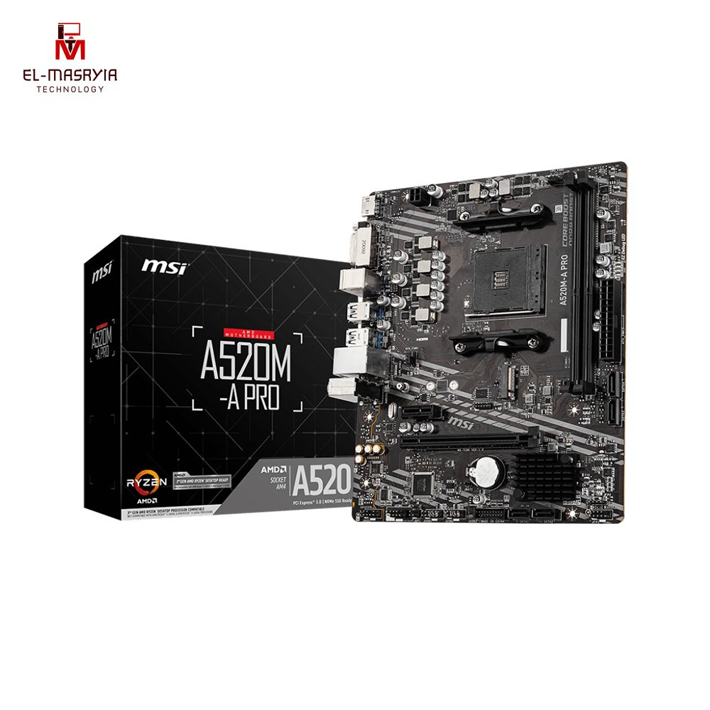 Motherboard-MSI-A520M-A-PRO-DDR4.jpg Motherboard MSI A520M-A PRO DDR4 AMD - Image 1