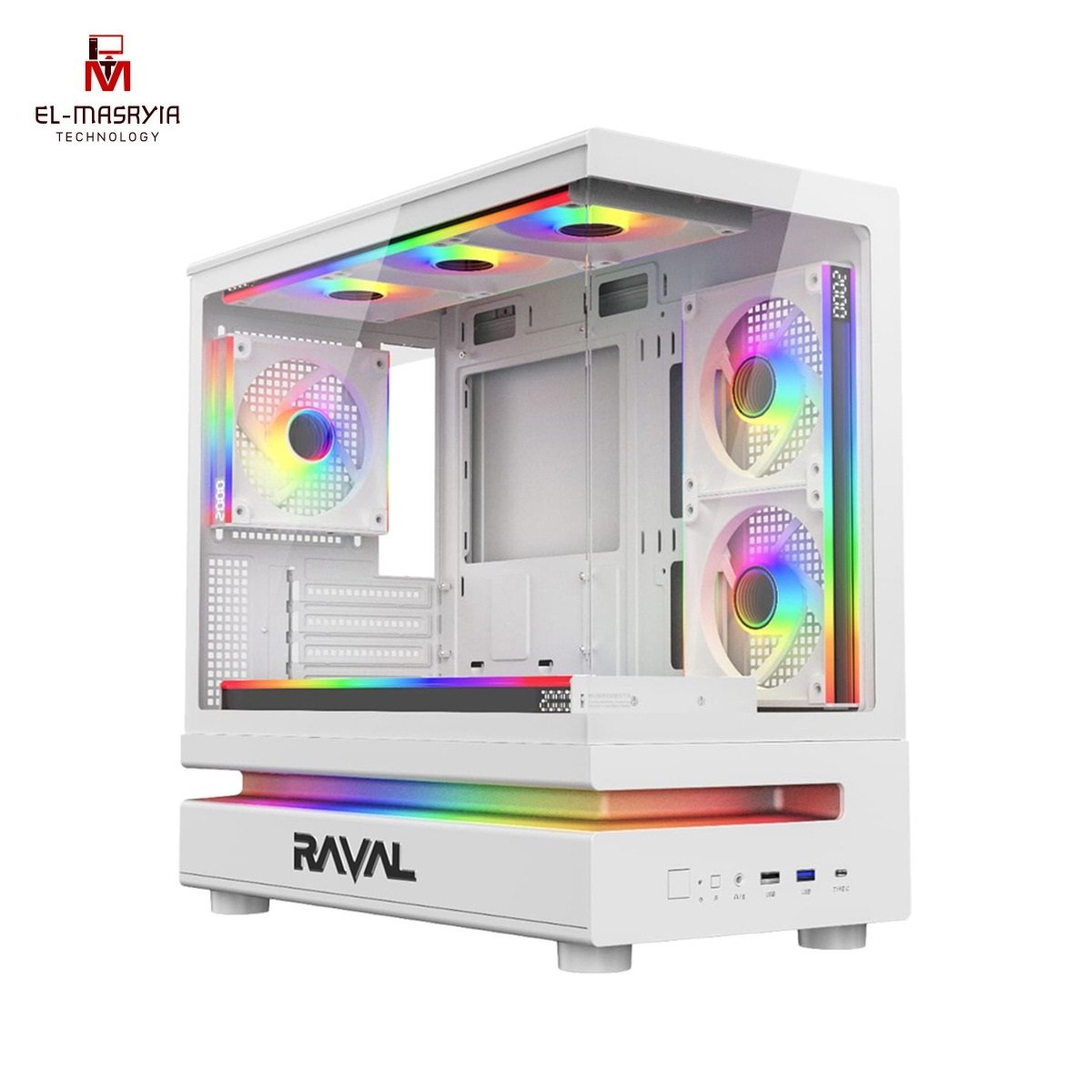 @2@2@2@@@@2 اي RAVAL FURY 3 WHITE 7XFAN ARGB CASE GAMING WITHOUT POWER SUPPLY - Image 1